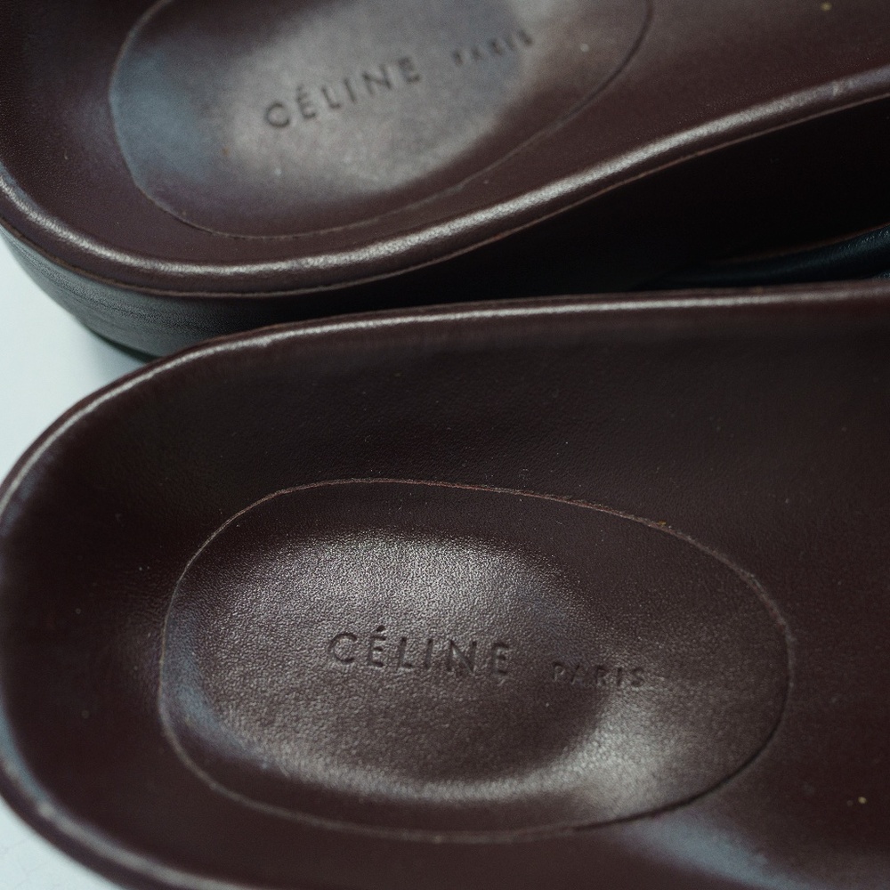 CELINE Twist Leather Mules | Slide Sandals | Black | 38 / 8.5 - Picture 9 of 10